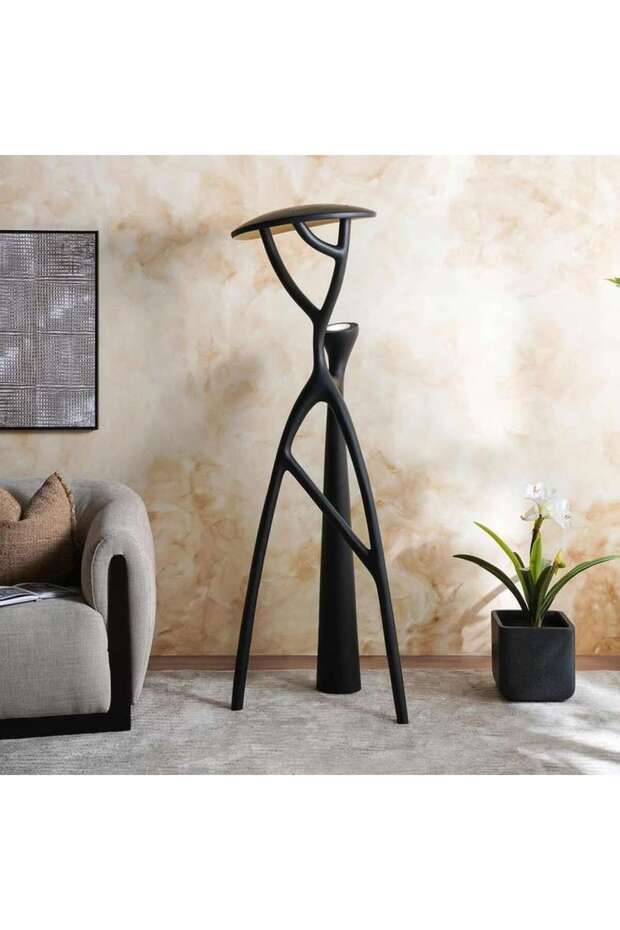 Accent Sculpted LED Resin Floor Lamp 65x180cm - Black