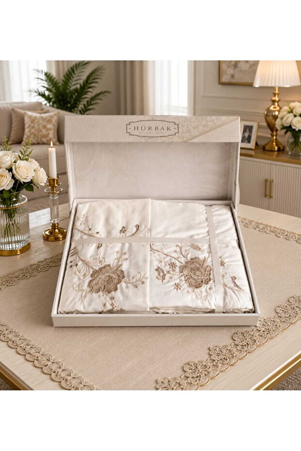 Hürbak Double Dowry Cotton Duvet Cover Set Boxed 4 Pieces