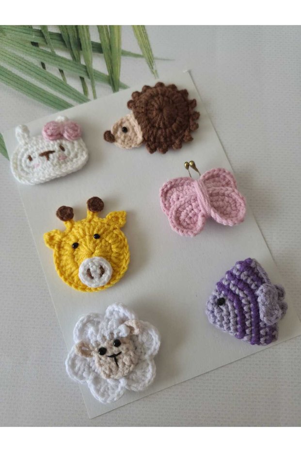 Hairless Baby Hair Clips 6-Piece Mixed Sets Hanmade Knitted Organic Baby Hair Accessories