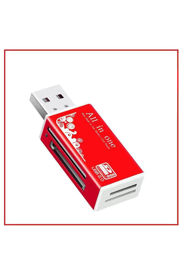 Red Alloy Card Reader 4 Ports USB2.0 Micro SD TF M2 MS Pro Duo MMC SDHC DV Phone Camera Memory Card