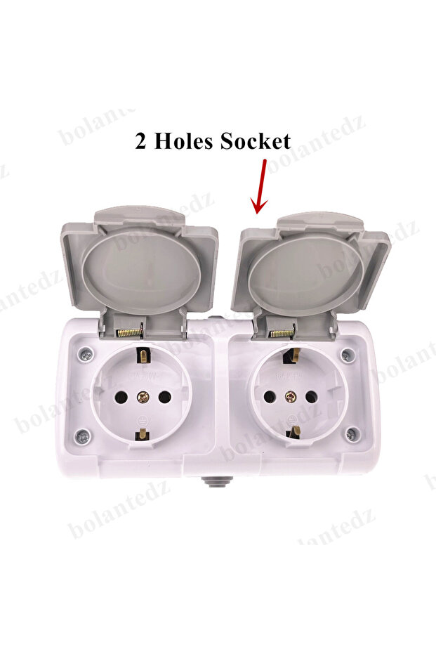 Type 2 Germany Socket Outlet European 2P+E IP54 Surface Type 2 Gang Schuko Waterproof Socket With Ea