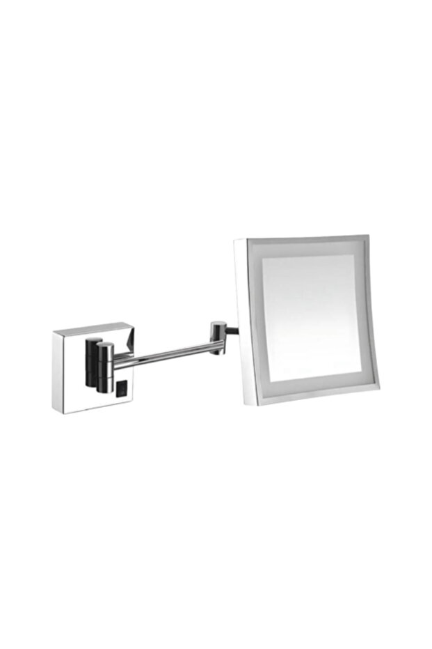 8" Square Wall Mounted Movable Chrome Magnifying Led Mirrors - Helmand