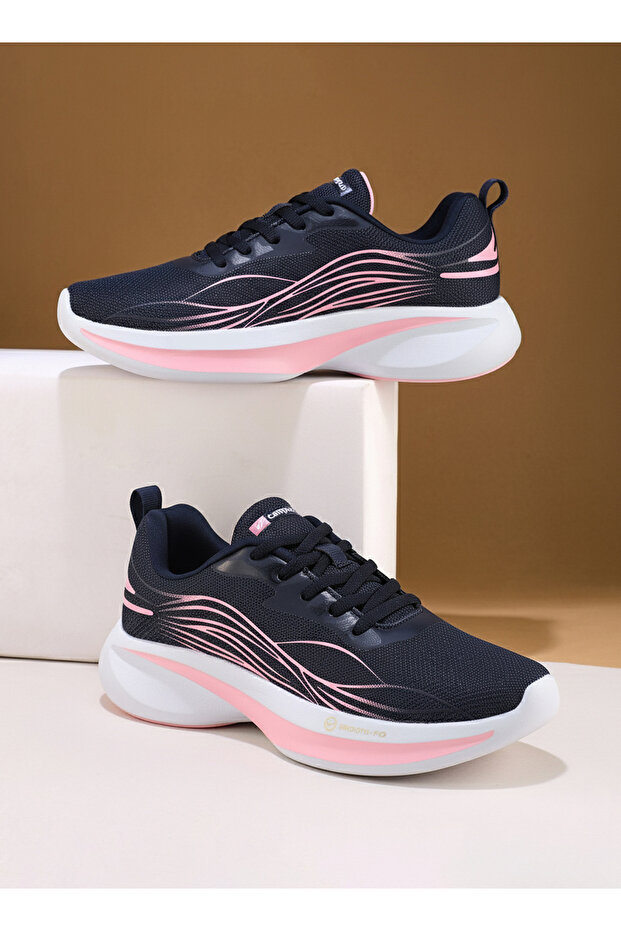 Women's Navy Low-Top Sneakers - With Cloud Like Comfort