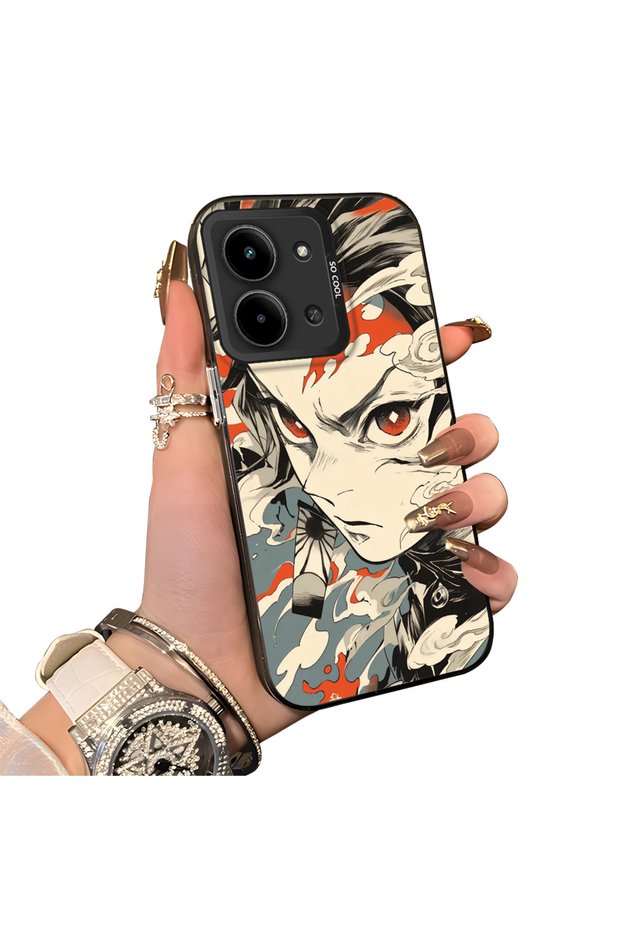Redmi 15C 5g Compatible Silicone Edge Hard Back Case Couple Phone Case Anime Patterned