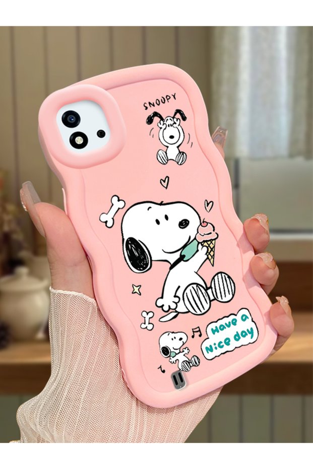 Realme C11 2021 Compatible Case Camera Protector Pink Silicone Couple Phone Case Stripe Pattern