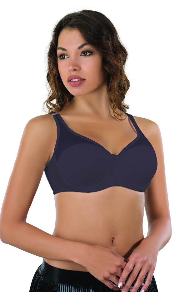 Dark Blue Mi Emay 167C Padded Tulle Gathering Bra