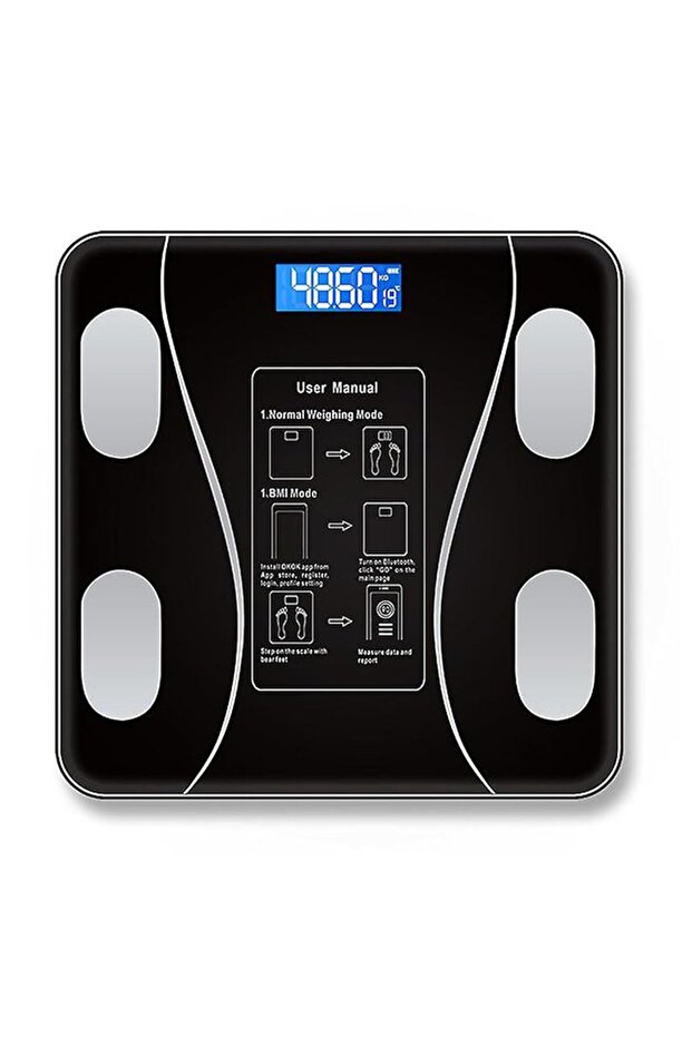 Smart Body Scale – Bluetooth-Compatible Digital Bathroom Scale with LCD Display, Wireless Battery Powered Body Composition Weighing Scale