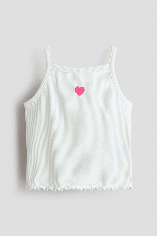 Embroidery-detail strappy top