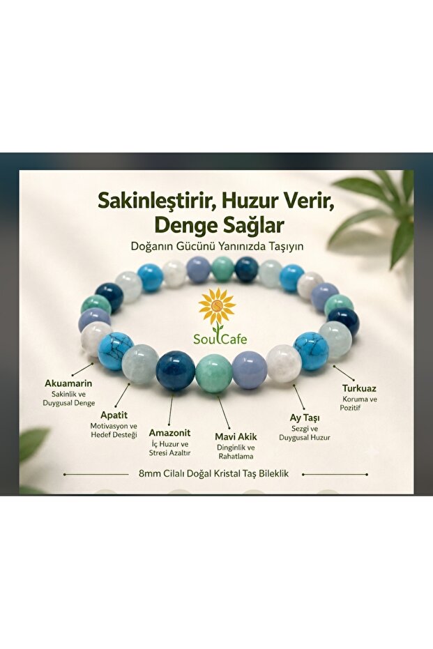 Calmness and Peace Natural Stone Bracelet | 8 mm | 18 cm | Certified