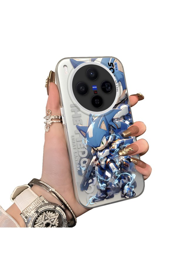Vivo X300 Compatible Hard Acrylic Back Silicone Edge Lens Protection Case