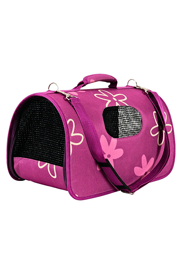 Flower Waterproof Pet Carrier With Removable Bottom - Plum