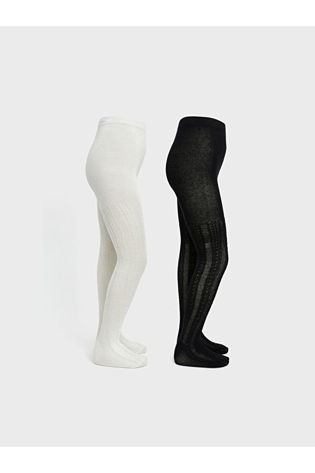 Esvab • Modern & Distinctive Embroidered Girls' Pantyhose, 2-Piece Set