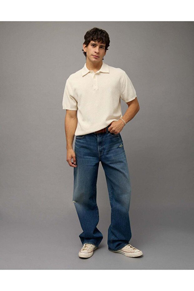 AE Garment-Washed Sweater Polo