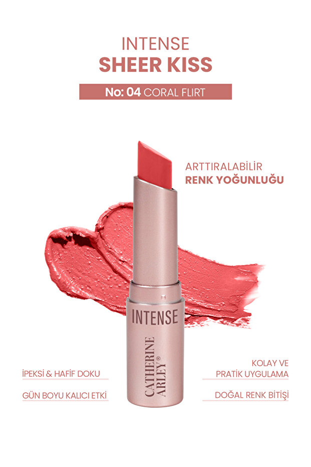 Intense Sheer Kiss Lipstick 04 Coral Flirt