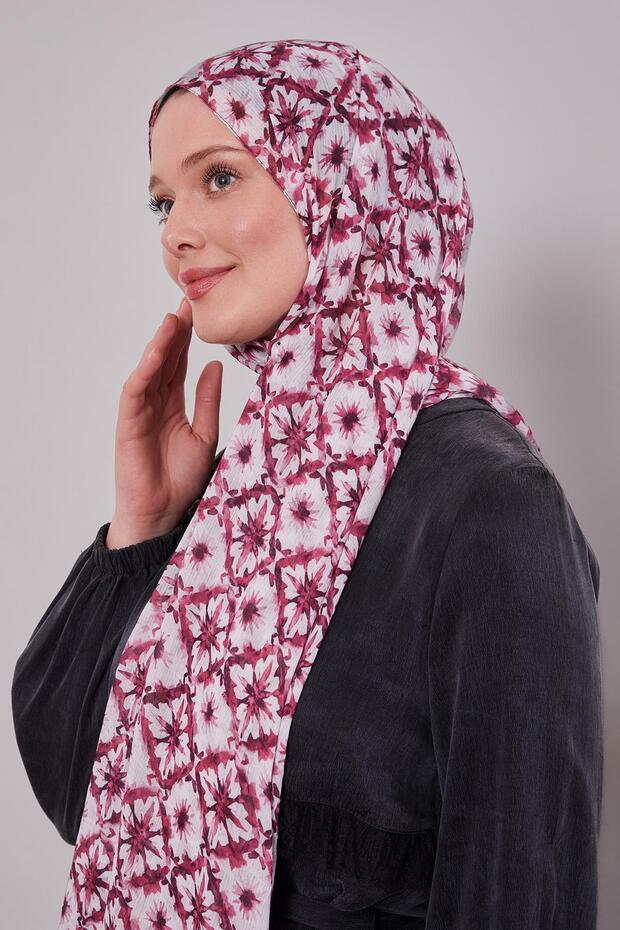 شال كريز كومفورت بنمط ندفة الثلج الحمراء