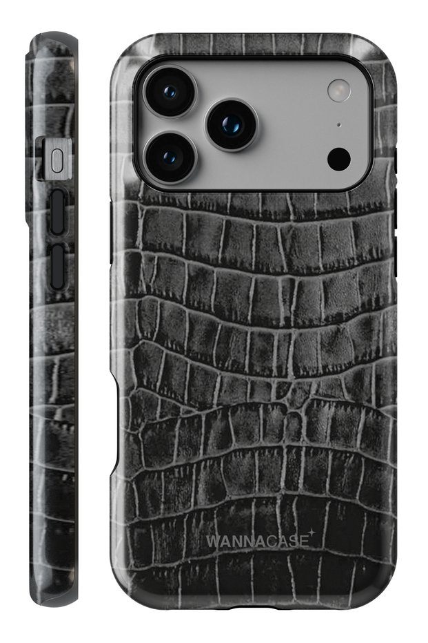 iPhone 17 Pro Noir Croc Double Layer Essential Tough Phone Case