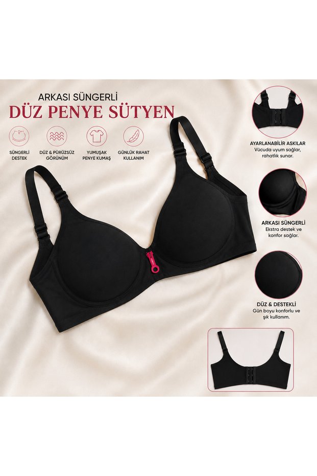 Straight Sponge Padded Combed Cotton Bra