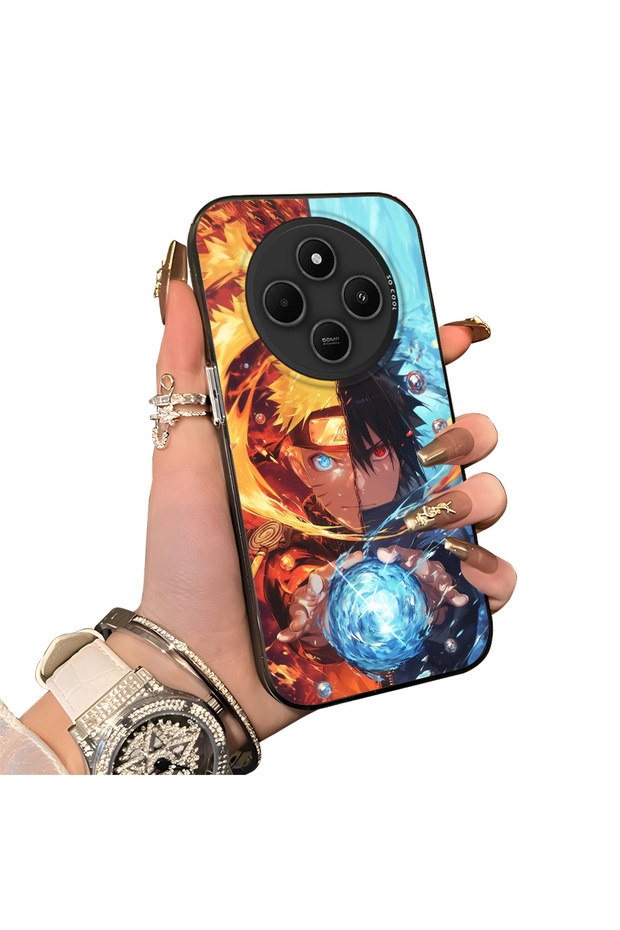 Redmi 14C Compatible Silicone Edge Hard Back Case Couple Phone Case Anime Patterned