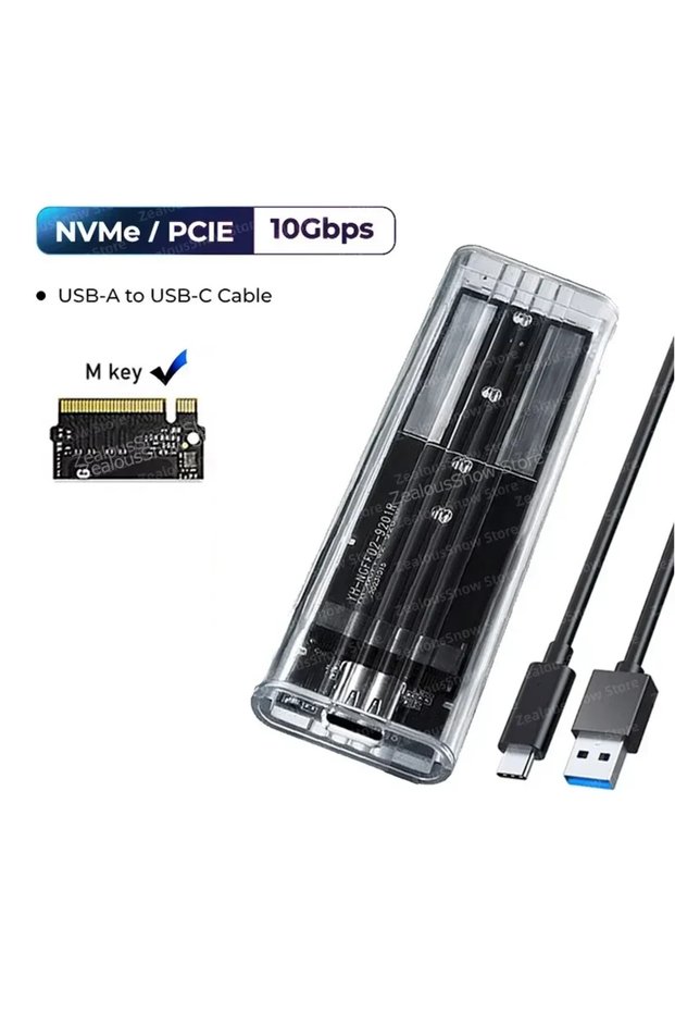 10Gbps NVMe Protocol M.2 NVME PCIe Case NGFF SATA Protocol SSD Case Clear USB Type C 10Gbps PCI-E M2