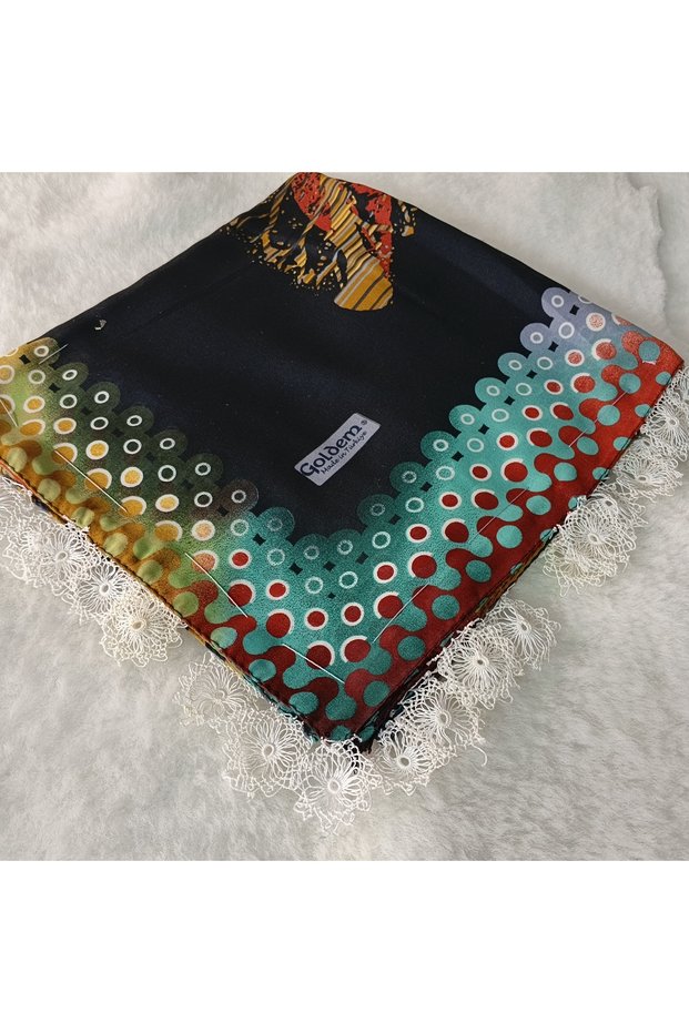 Handmade Needlework Writing, Scarf, Yemeni, Mevlit Cover, Head Cover, 4 Sides Embroidered, 100*100cm
