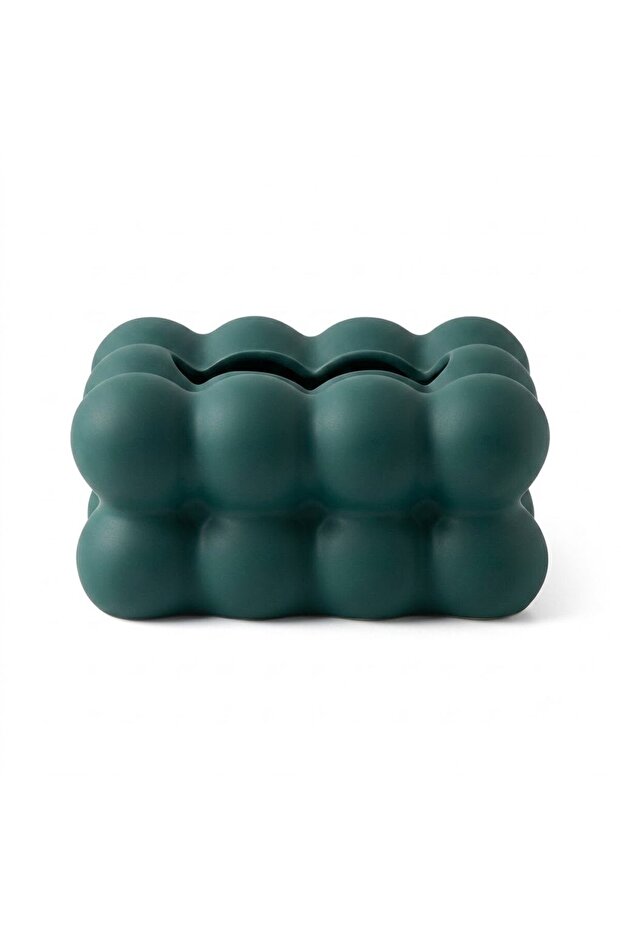 Teal Green Bubble Cluster Ceramic Napkin Holder – 20×16×10 cm