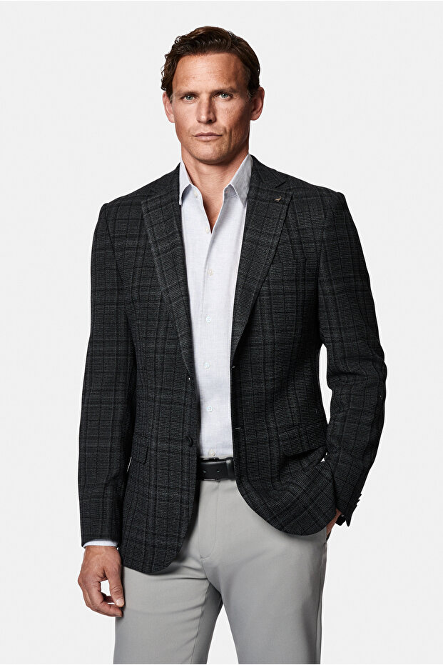 6 Drop Regular Fit Standard Cut Wool Plaid Italian Jacket