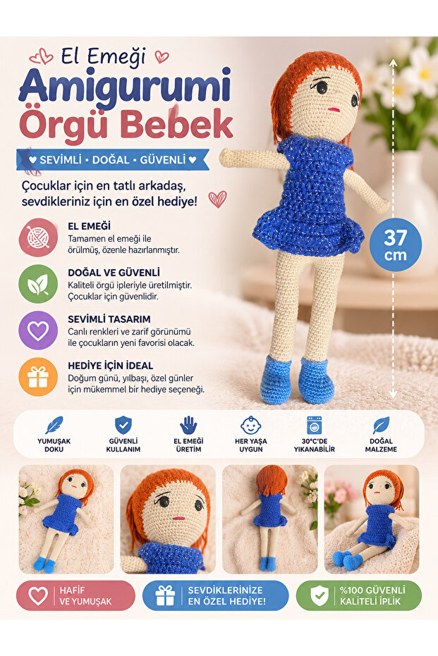 Amigurumi El Örmesi Oyuncak Bebek