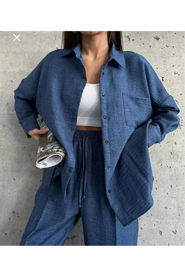 Women's Linen Shirt Set