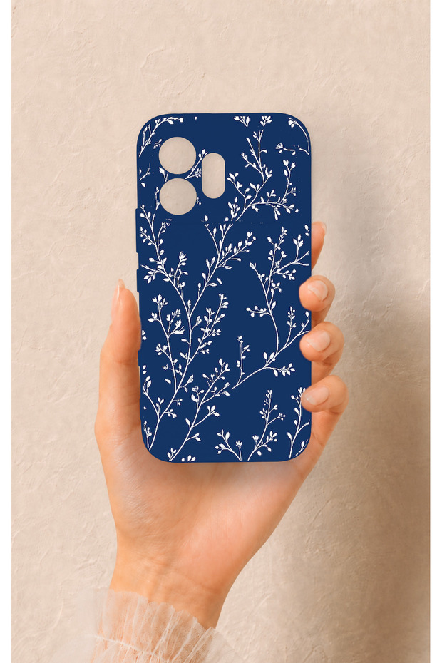 Honor 600 Compatible Thin Leaf Branch Pattern Silicone Case