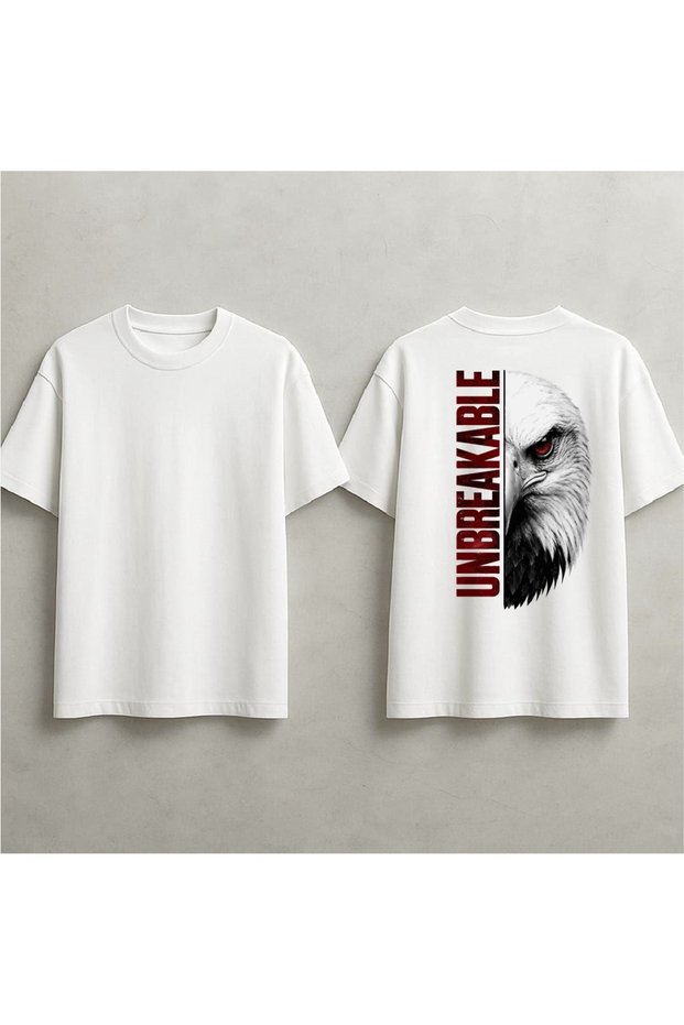 Unbreakable Eagle Printed Oversized T-Shirt