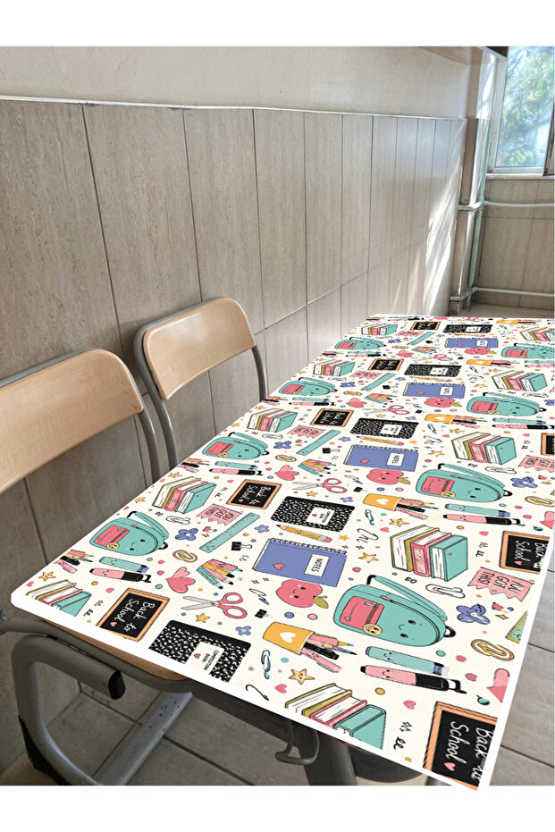Elastic School Desk Cover 15-Pack 110X40 cm | Washable, Durable, Polyester Stain-Resistant Fabric (Teacher's Desk Gift)