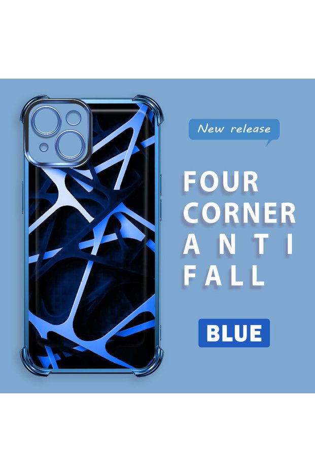 iPhone 14 Compatible Transparent Back Panel Four-Corner Reinforced Impact Protection Glossy Edge Silicone Case