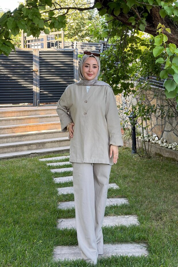 Women's Double Buttoned Two-Piece Suit Mink