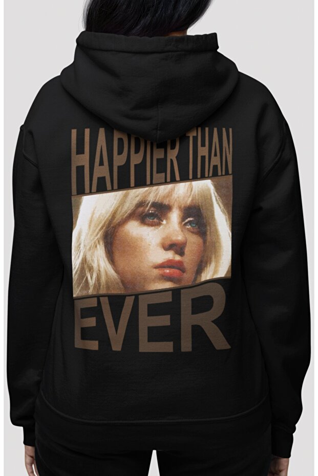 Billie Eilish Happier Than Ever Singer Back Printed Unisex Oversize Combed Cotton Hoodie