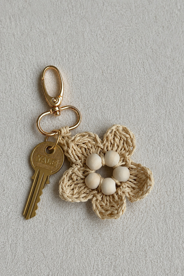 La'Graccio Paris Wicker Flower Keychain Wicker Flower