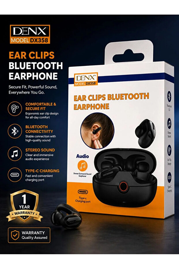 سماعة DX358 هي سماعة لاسلكية بتقنية البلوتوث وتصميم مشبك الأذن (Ear Clip / Open-Ear)