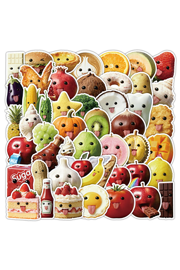50pcs x2 50/100/150 Pcs Funny Cartoon Fruit with Faces Stickers Reusable for Reward Notebook Station
