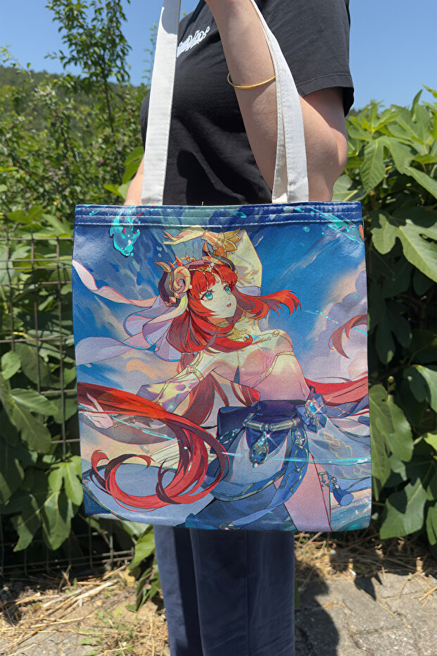 Nilou Genshin Impact V4 Double-Sided Canvas Print Tote Bag Anime Bag