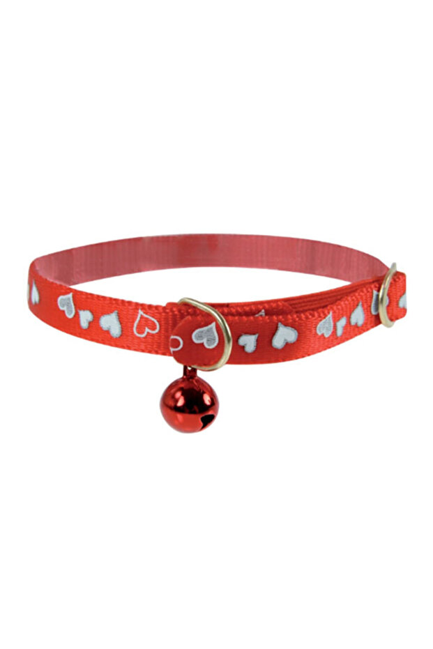 Reflective Heart Collar Red