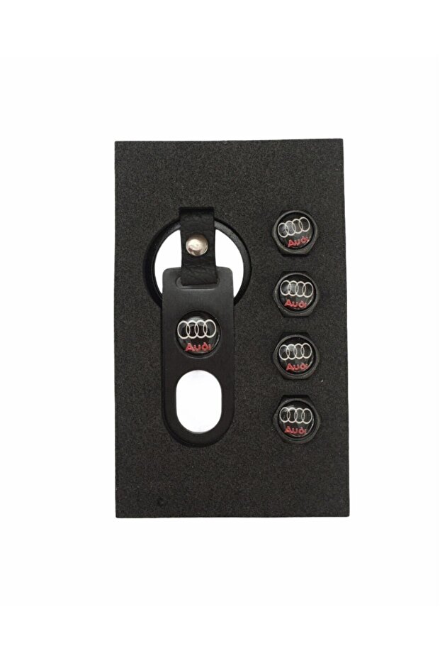 Audi Metal Keychain and Valve Cover Set