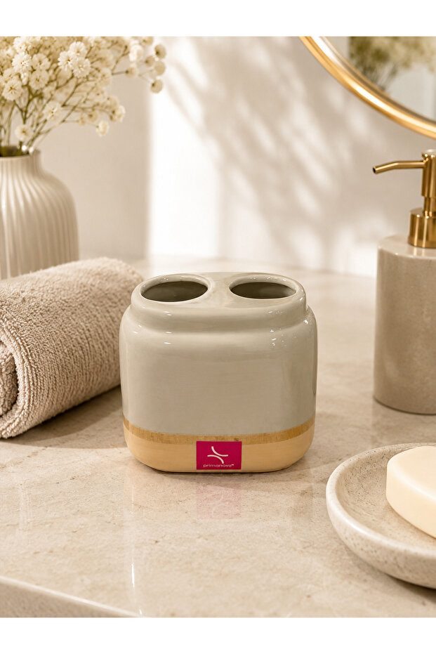 Primanova porcelain ribbon toothbrush holder