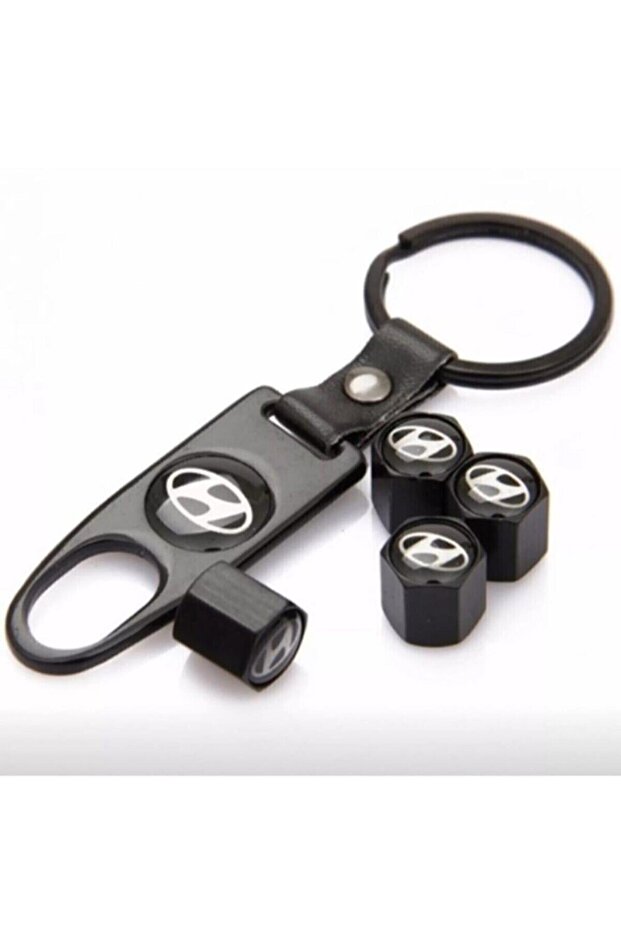 Hyundai Accessory Metal Valve Cover and Keychain Set
