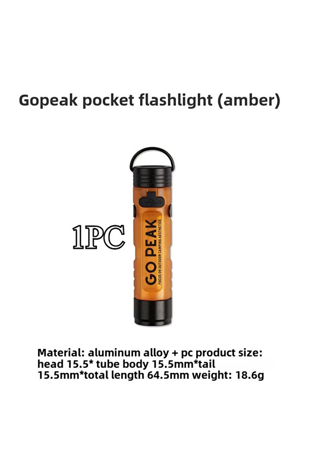 1PC Gold GOPEAK Pocket Mini Flashlight Outdoor Key Clip Cap Ambient Led Long Endurance Disaster Reli