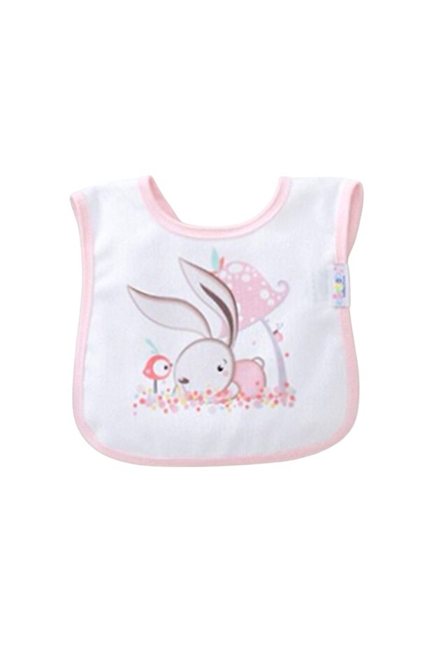 Patterned Printed Baby Bib 11942 Brown