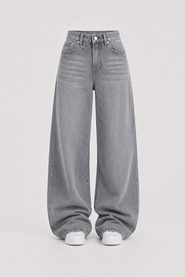 Baggy Loose Pocket Wide Leg Retro Look Jeans