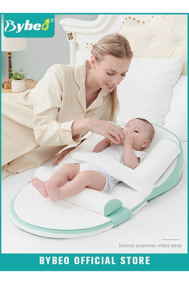 Baby Nursing Sleeping Pillow, Multi-Functional Wedge Pillow for Breastfeeding & Bottle Feeding, Infant Anti-Spit Milk Slope Mat, Memory Cotton Supportive Cushion