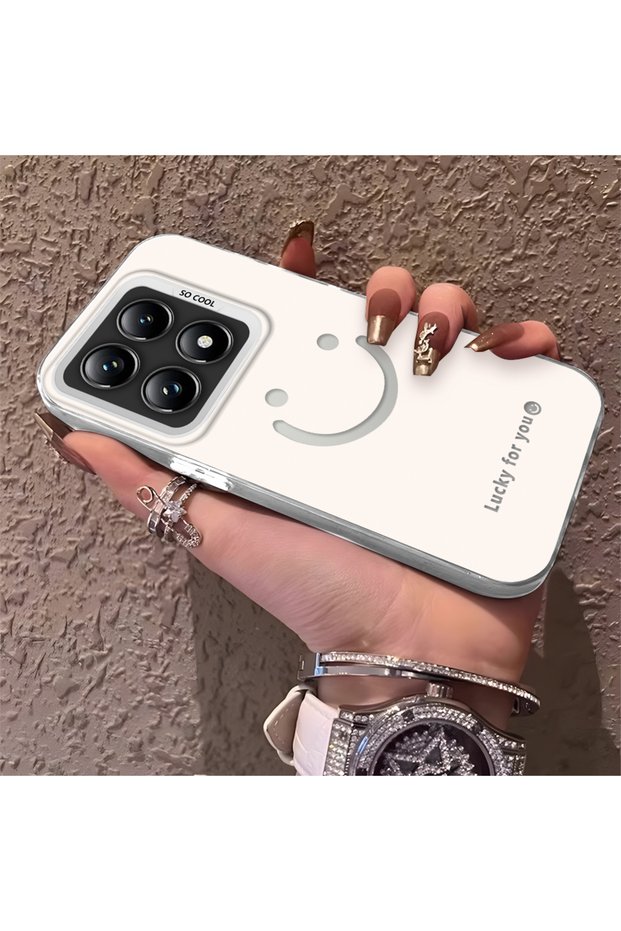 Mi 14t Pro Compatible Simple Written Smiley Face Case, Ins Style Relaxing Stylish Finish