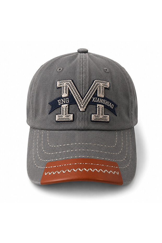 Vintage Look Denim Hat with Embroidery - Unisex Casual Baseball Cap