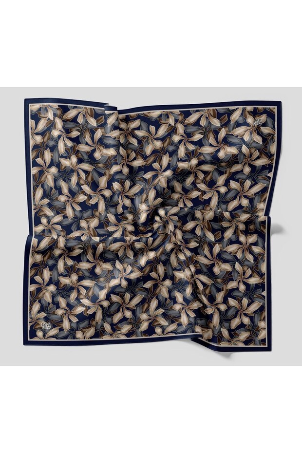 Women's Botanical Floral Pattern Sparkling Crystal Scarf with Silk Feel