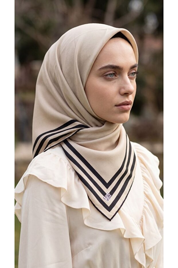 Evening Dress Amber Scarf Striped Tape Pattern